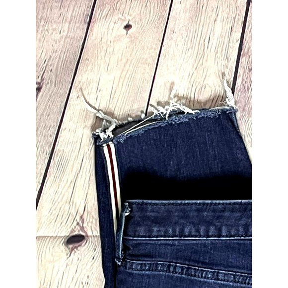 Universal Threads Dark Blue Cropped Jeans Red & White Stripe 16 NEW - Picture 15 of 16